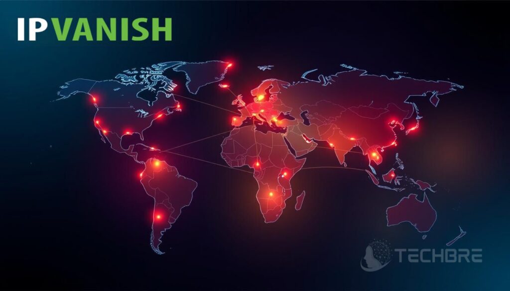 Global VPN network map from IPVanish.